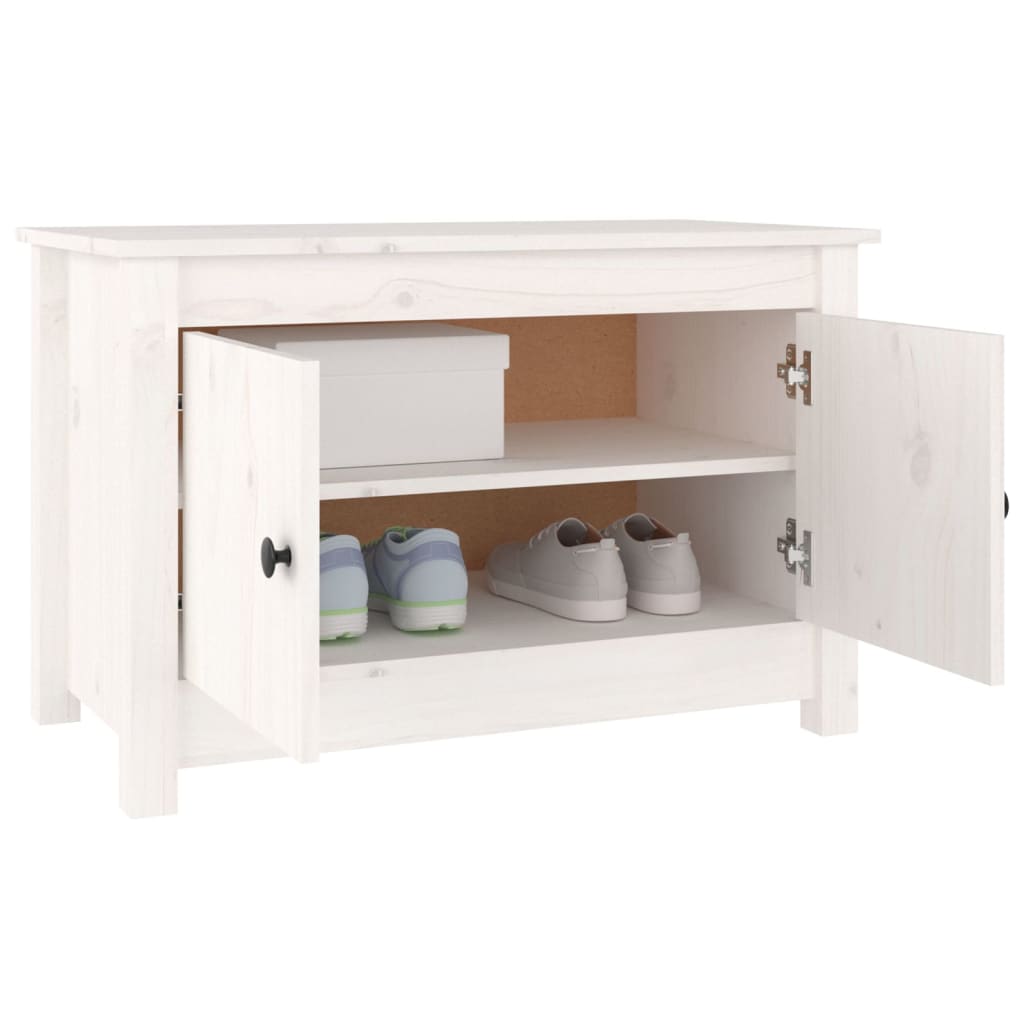 Kenkäkaappi valkoinen 70x38x45,5 cm täysi mänty - Sisustajankoti.fi