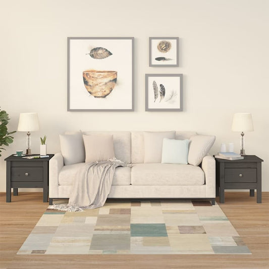 Sivupöydät 2 kpl harmaa 40x40x39 cm täysi mänty - Sisustajankoti.fi