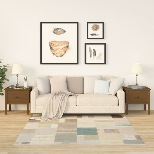 Sivupöydät 2 kpl hunajanruskea 50x50x49 cm täysi mänty - Sisustajankoti.fi