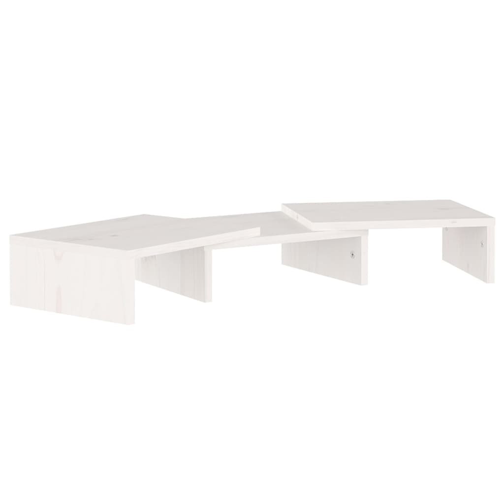 Näyttöteline valkoinen 60x24x10,5 cm täysi mänty - Sisustajankoti.fi