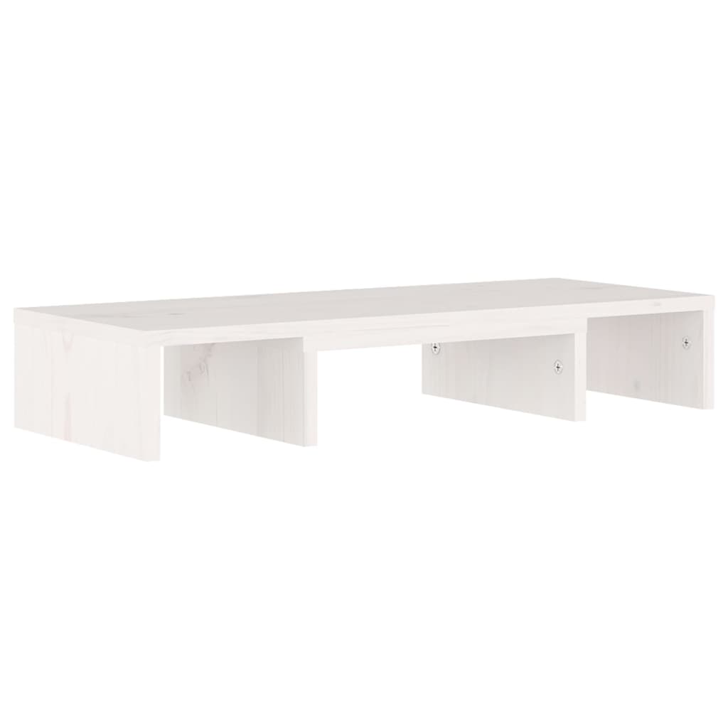 Näyttöteline valkoinen 60x24x10,5 cm täysi mänty - Sisustajankoti.fi