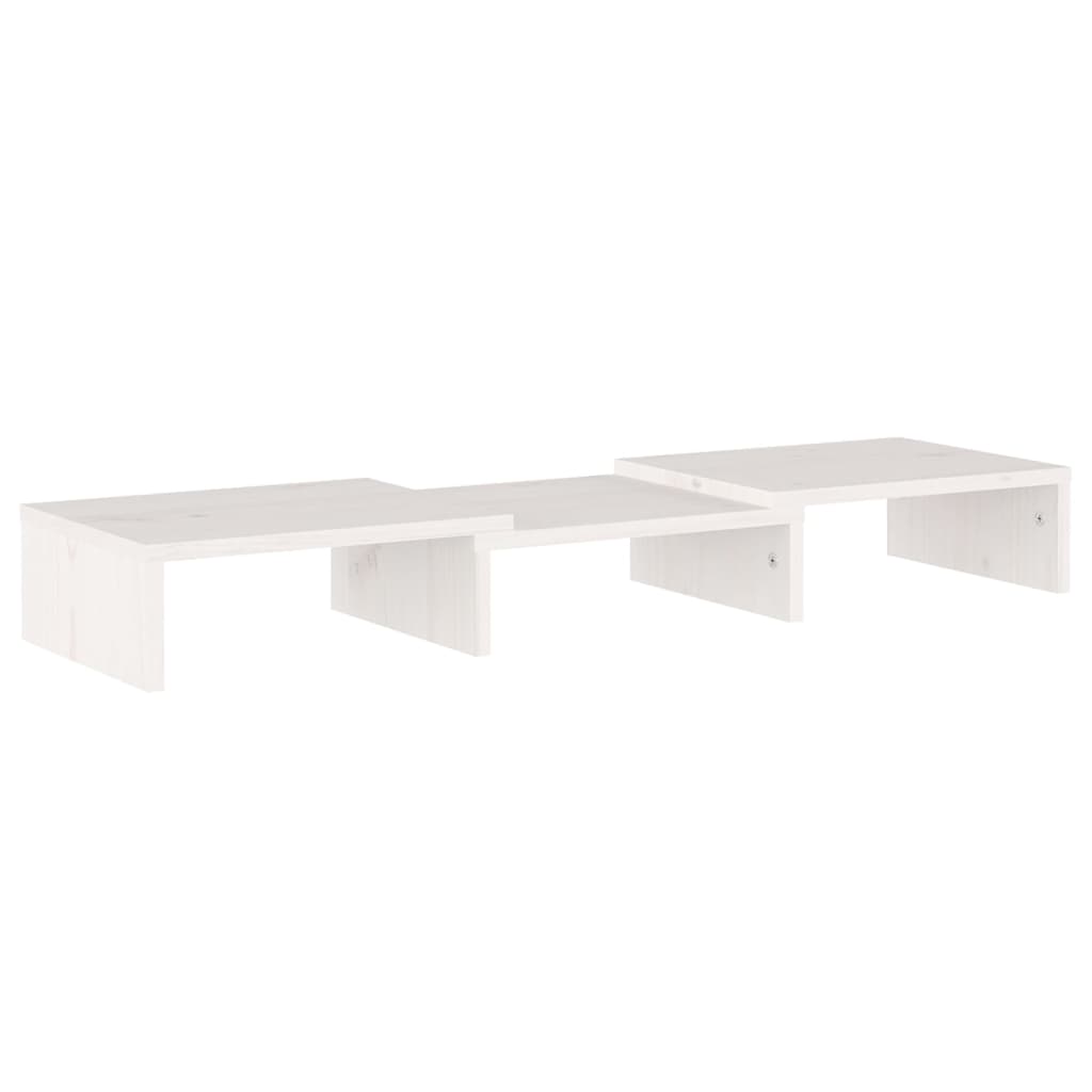 Näyttöteline valkoinen 60x24x10,5 cm täysi mänty - Sisustajankoti.fi