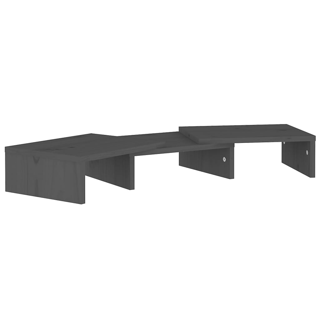 Näyttöteline harmaa 60x24x10,5 cm täysi mänty - Sisustajankoti.fi