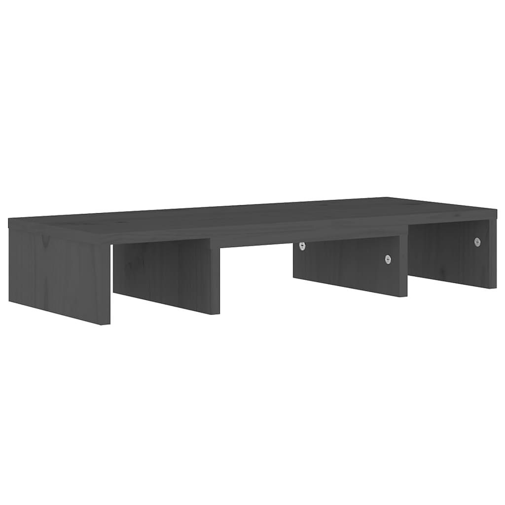 Näyttöteline harmaa 60x24x10,5 cm täysi mänty - Sisustajankoti.fi