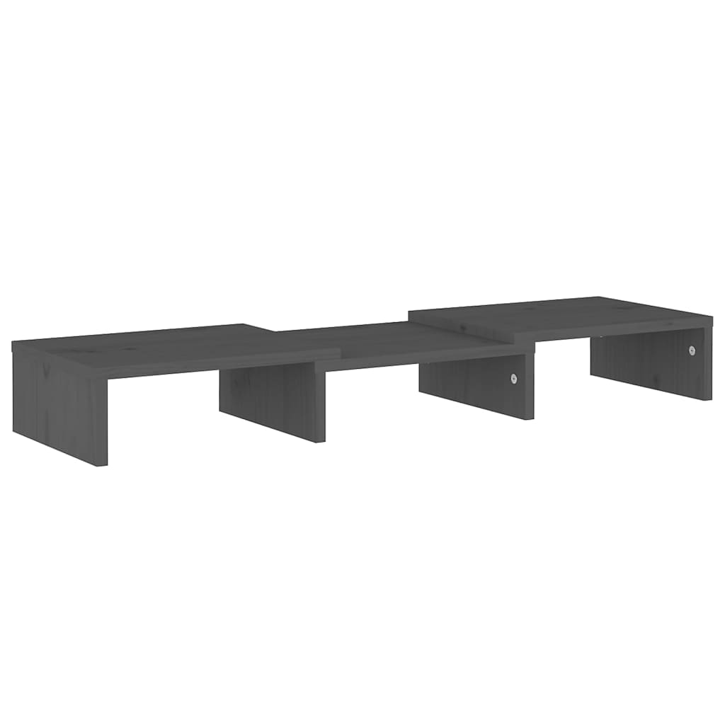 Näyttöteline harmaa 60x24x10,5 cm täysi mänty - Sisustajankoti.fi