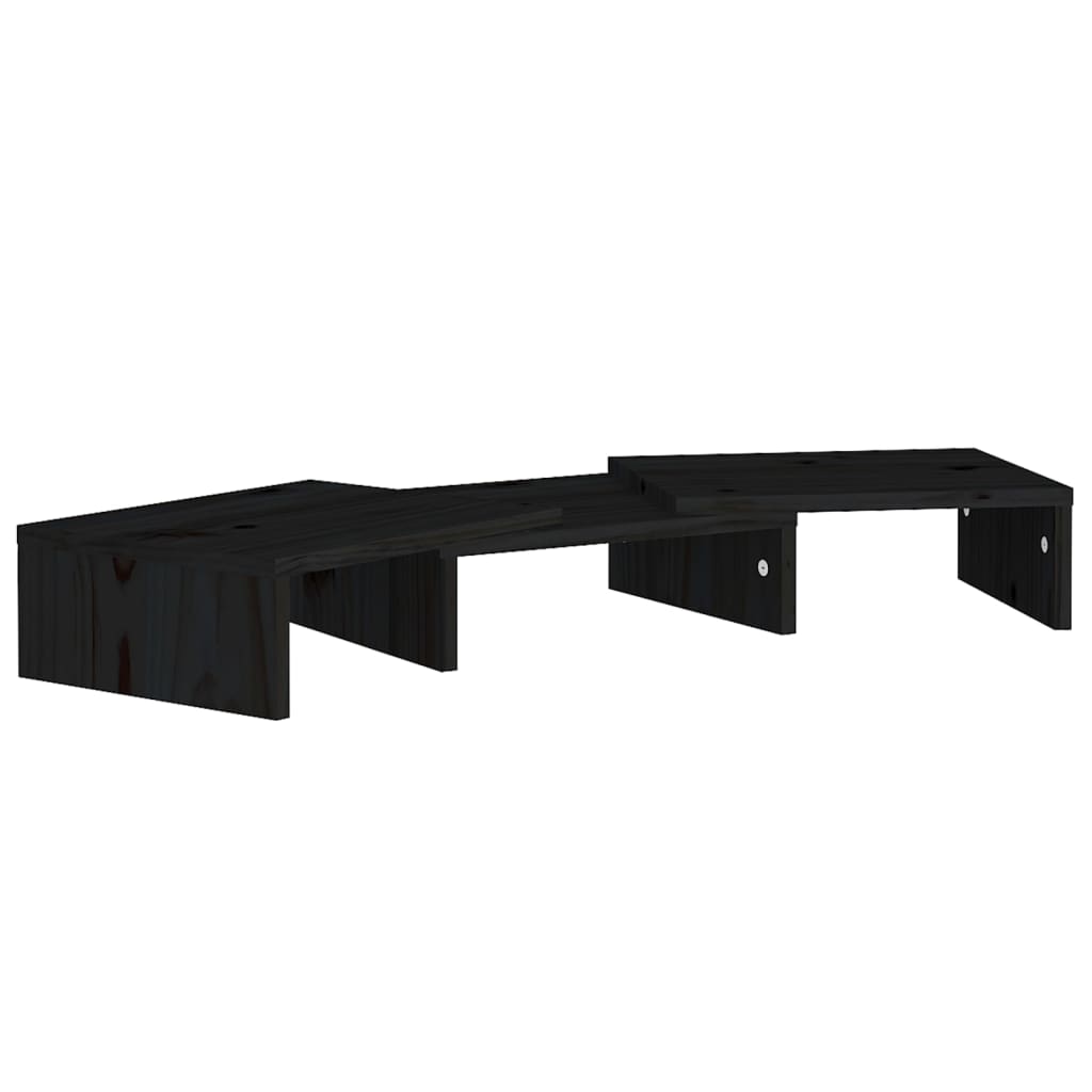 Näyttöteline musta 60x24x10,5 cm täysi mänty - Sisustajankoti.fi