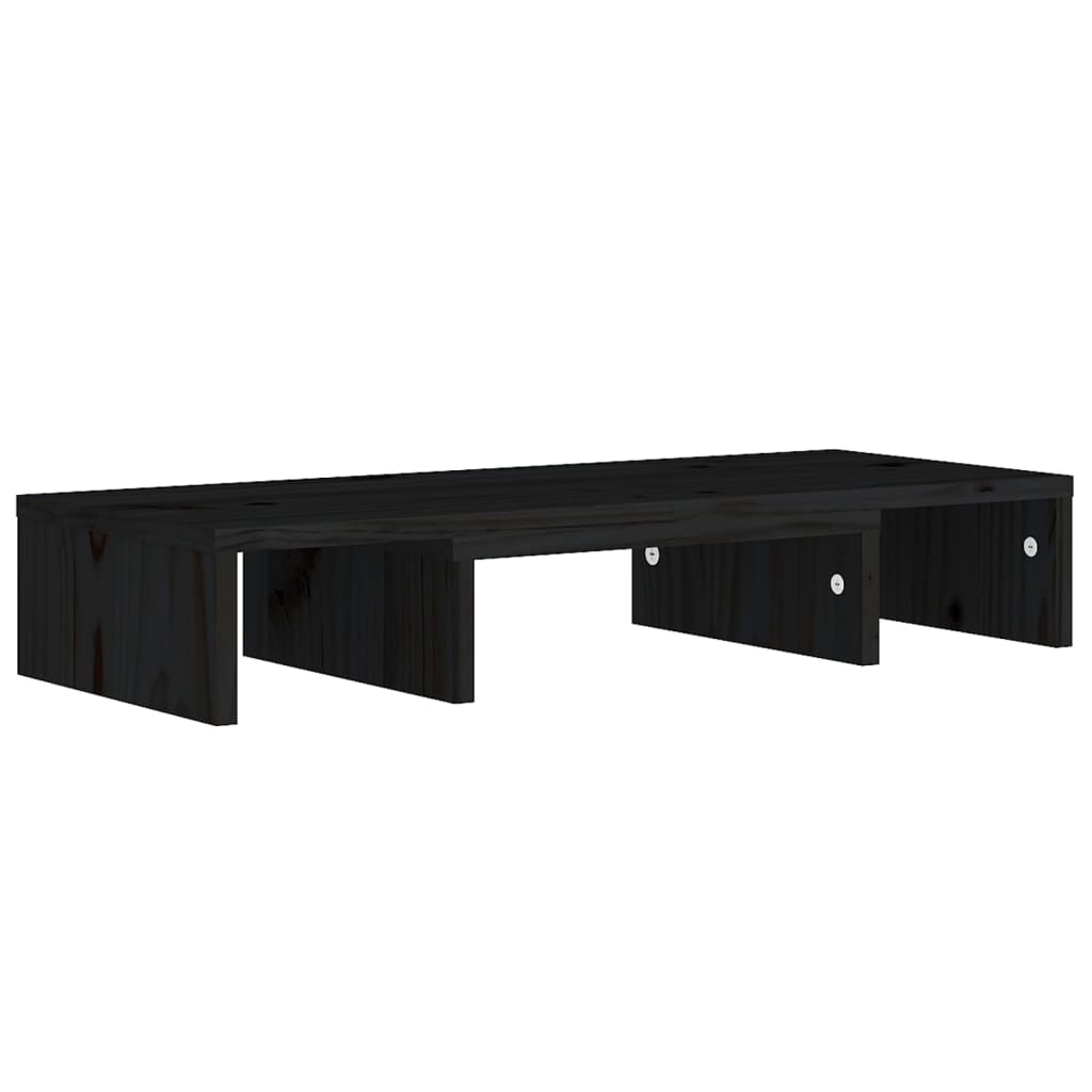 Näyttöteline musta 60x24x10,5 cm täysi mänty - Sisustajankoti.fi
