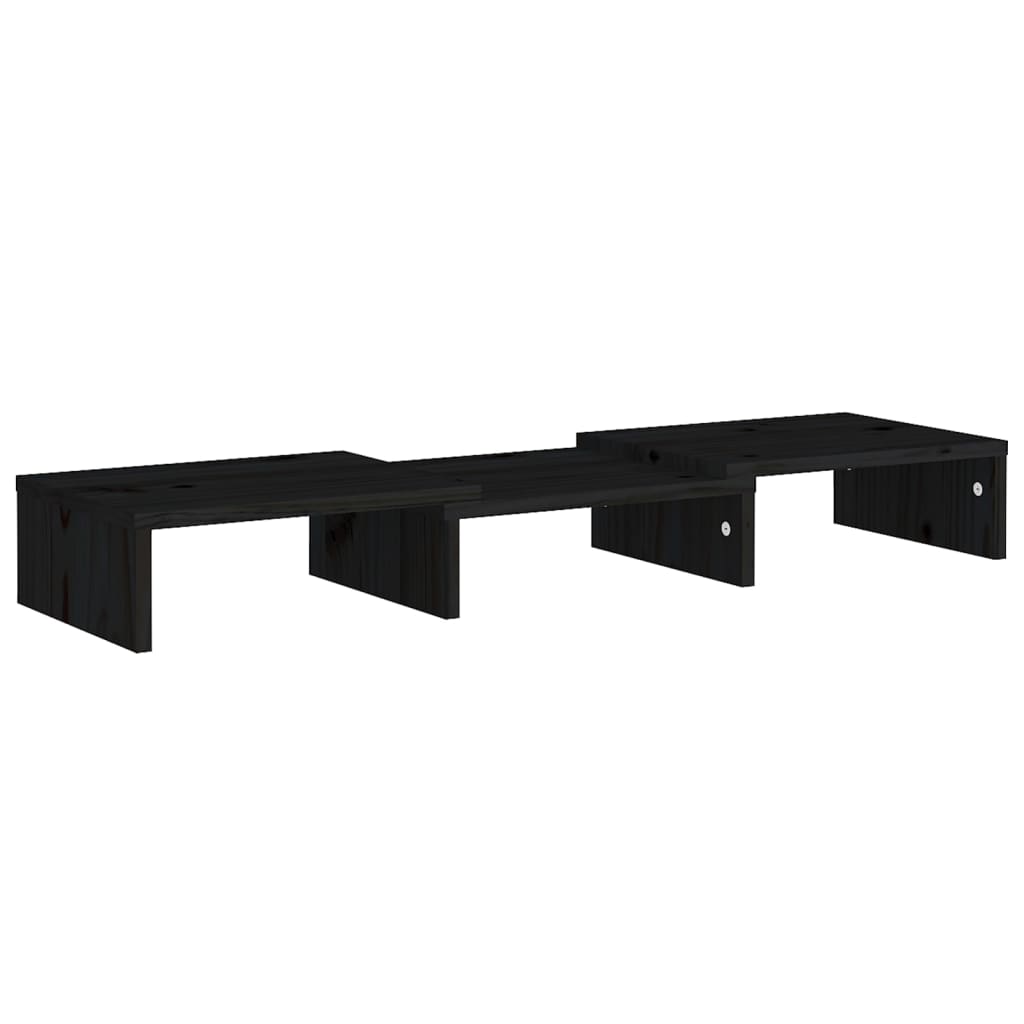 Näyttöteline musta 60x24x10,5 cm täysi mänty - Sisustajankoti.fi