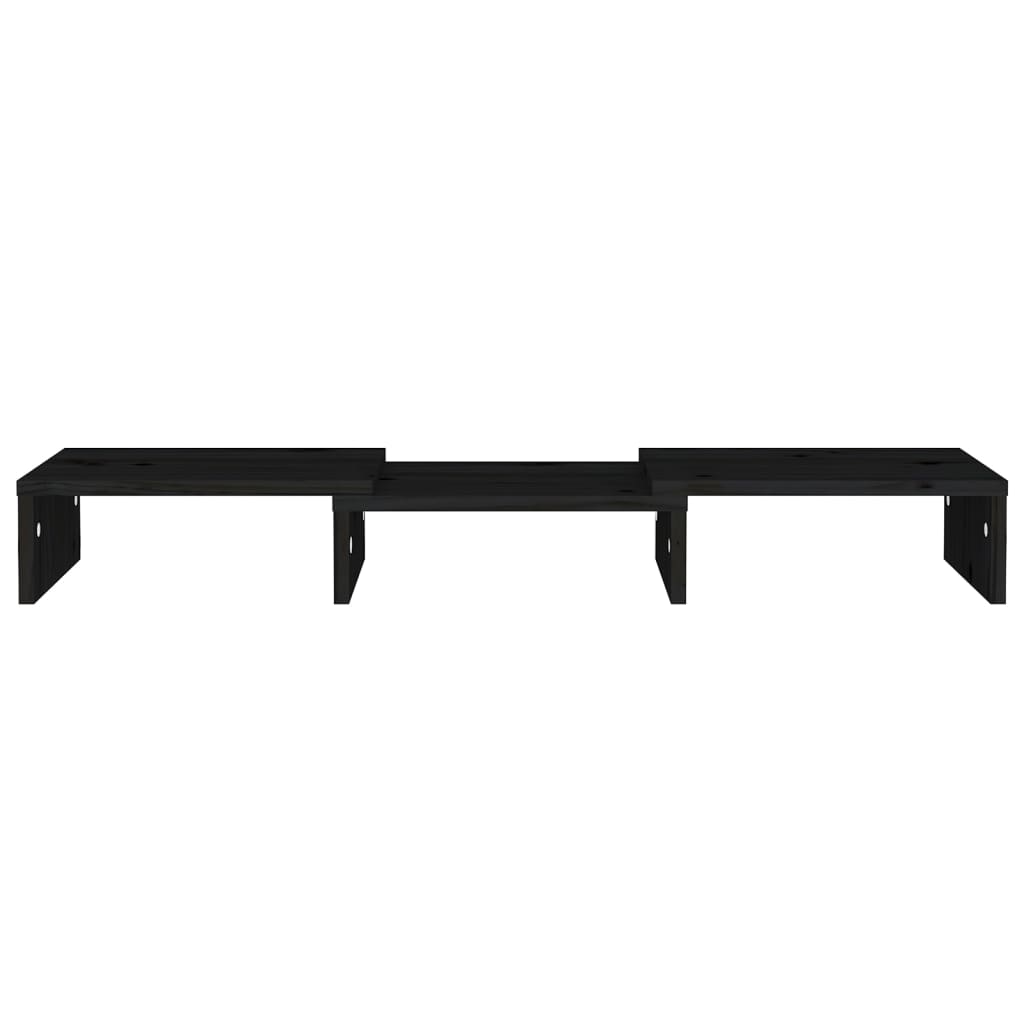Näyttöteline musta 60x24x10,5 cm täysi mänty - Sisustajankoti.fi