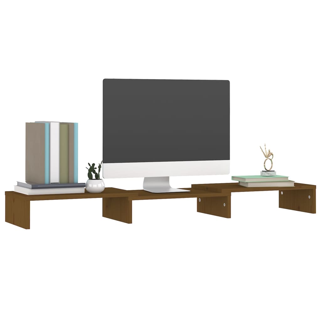 Näyttöteline hunajanruskea 80x24x10,5 cm täysi mänty - Sisustajankoti.fi