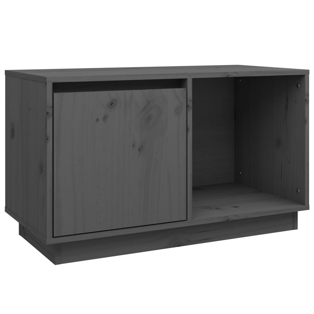 TV-taso harmaa 74x35x44 cm täysi mänty - Sisustajankoti.fi