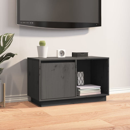 TV-taso harmaa 74x35x44 cm täysi mänty - Sisustajankoti.fi