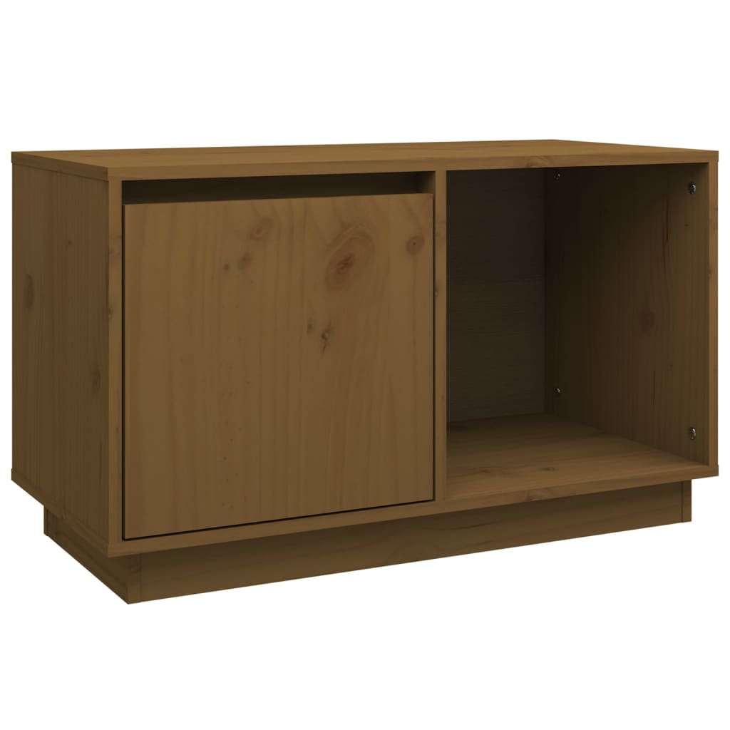 TV-taso hunajanruskea 74x35x44 cm täysi mänty - Sisustajankoti.fi