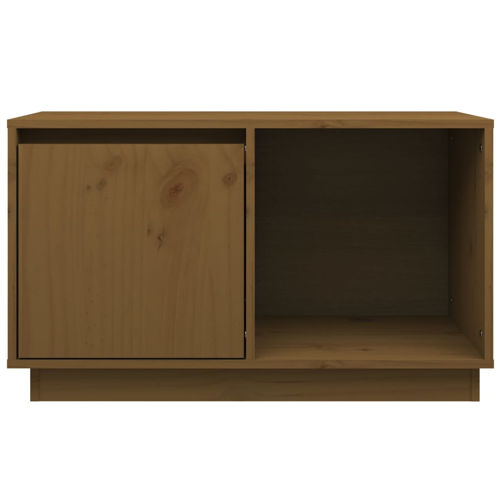 TV-taso hunajanruskea 74x35x44 cm täysi mänty - Sisustajankoti.fi