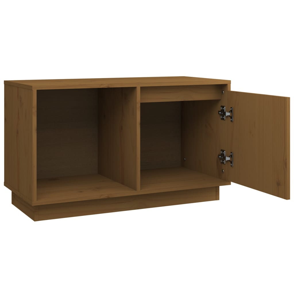 TV-taso hunajanruskea 74x35x44 cm täysi mänty - Sisustajankoti.fi