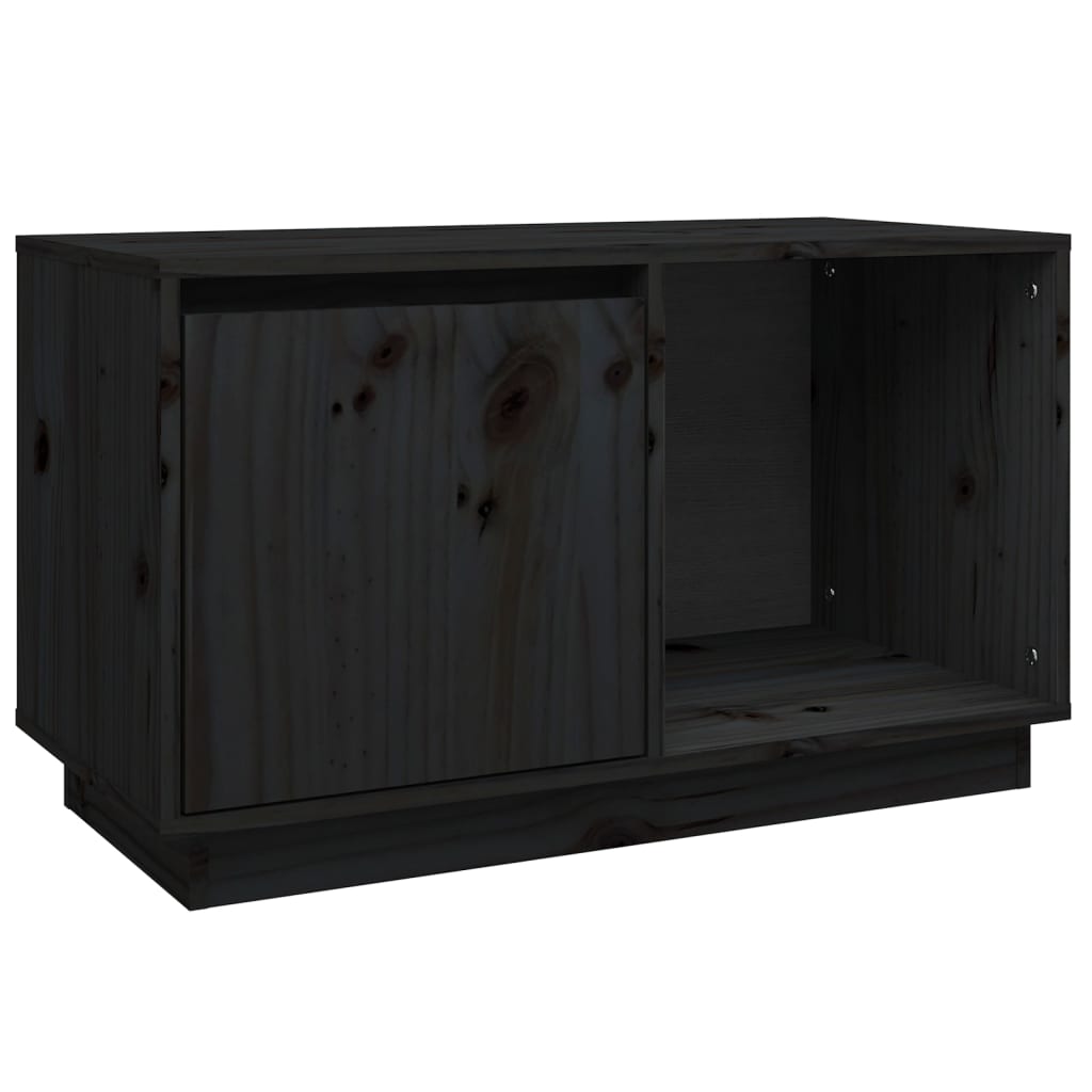 TV-taso musta 74x35x44 cm täysi mänty - Sisustajankoti.fi