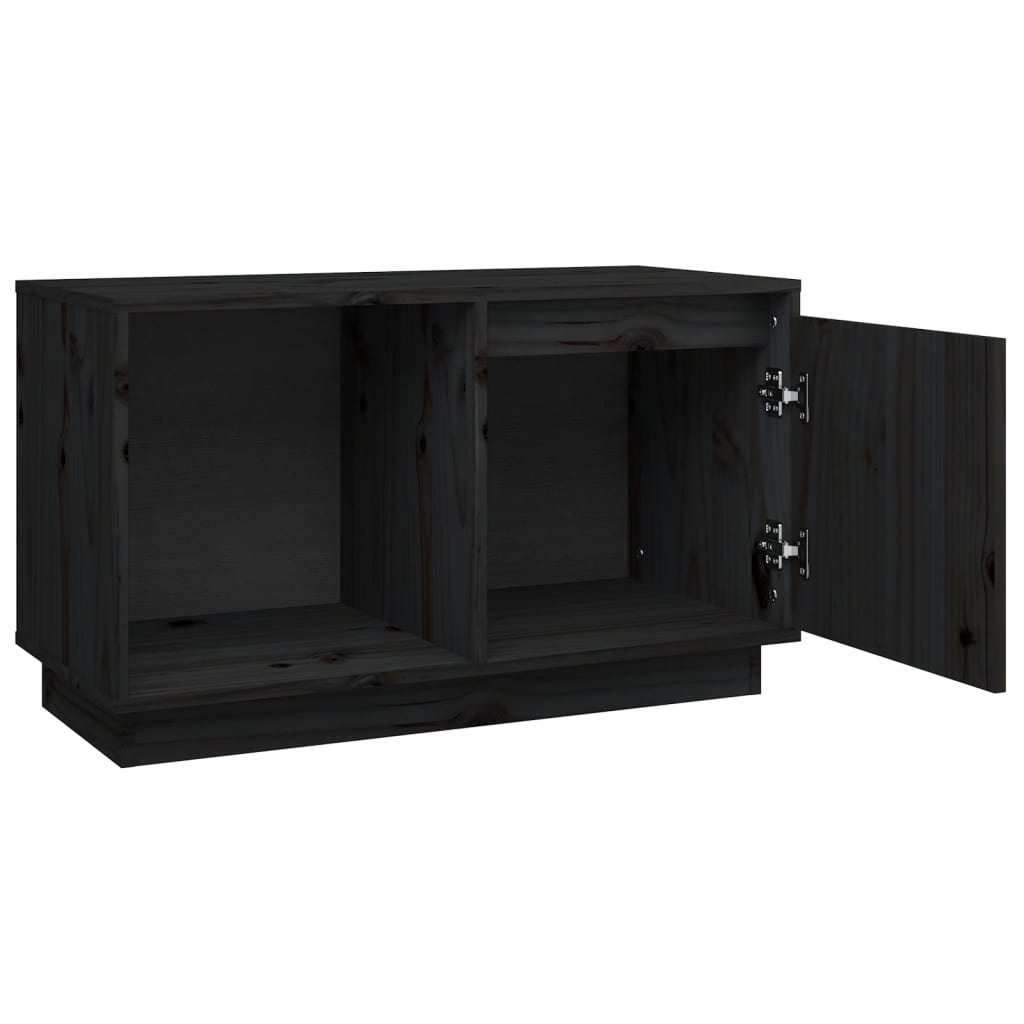 TV-taso musta 74x35x44 cm täysi mänty - Sisustajankoti.fi