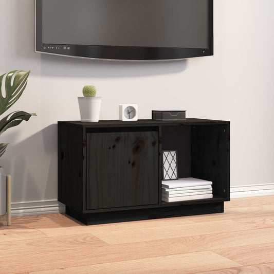 TV-taso musta 74x35x44 cm täysi mänty - Sisustajankoti.fi