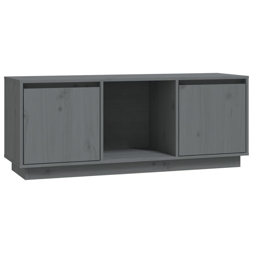TV-taso harmaa 110,5x35x44 cm täysi mänty - Sisustajankoti.fi