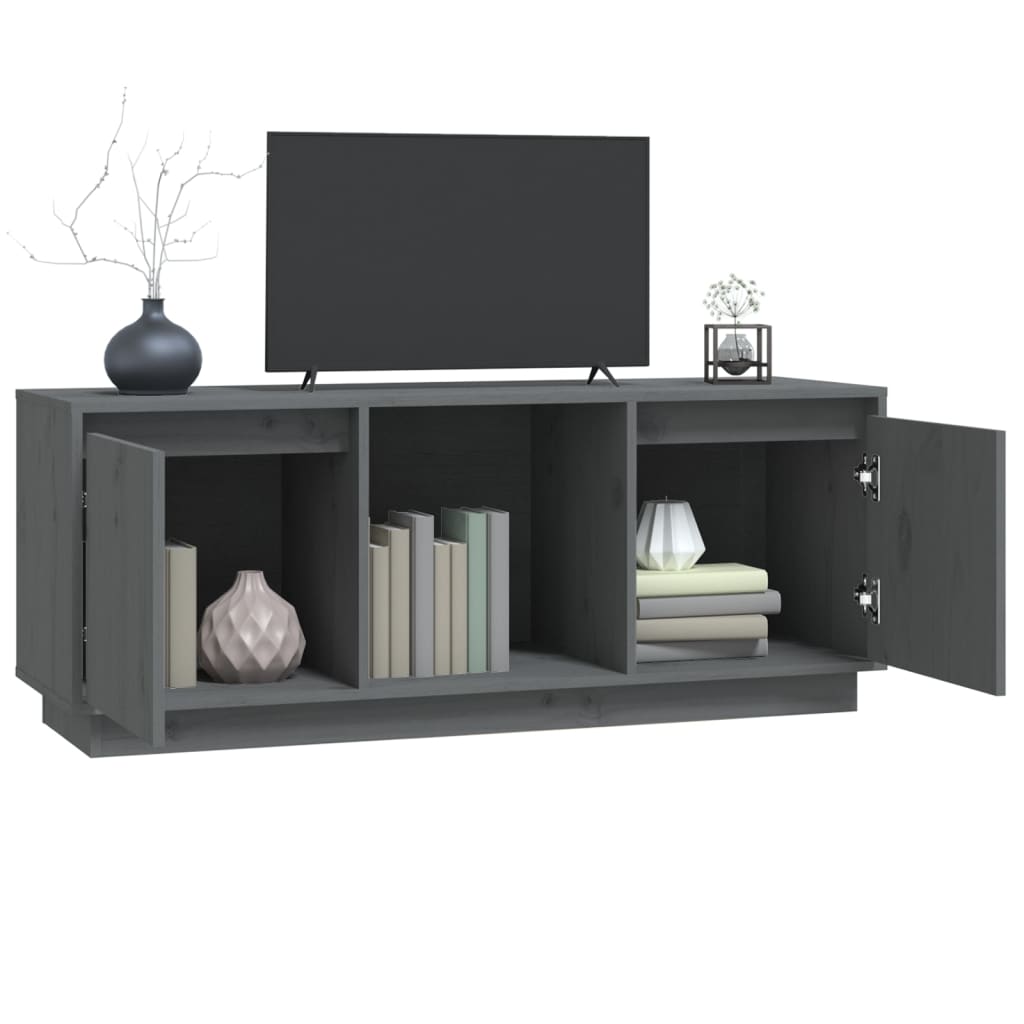 TV-taso harmaa 110,5x35x44 cm täysi mänty - Sisustajankoti.fi