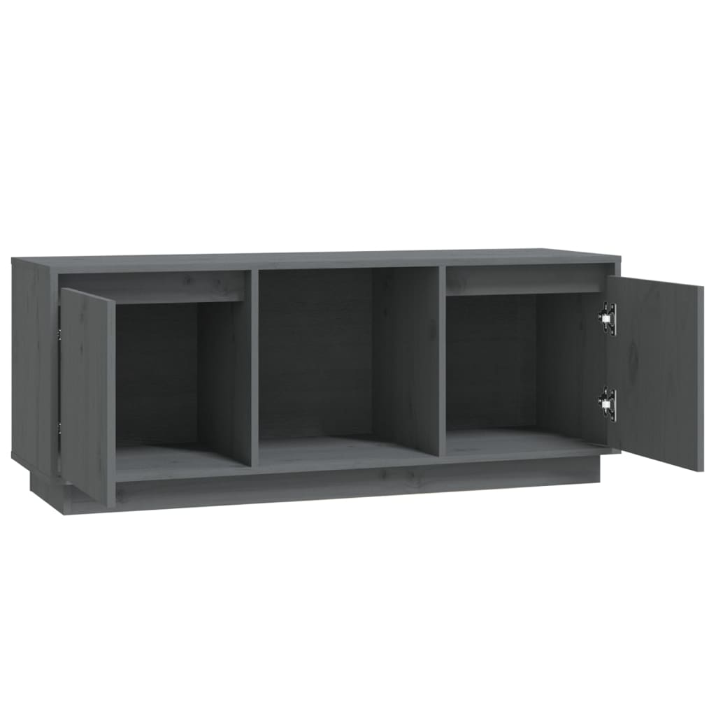 TV-taso harmaa 110,5x35x44 cm täysi mänty - Sisustajankoti.fi