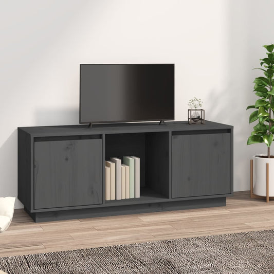 TV-taso harmaa 110,5x35x44 cm täysi mänty - Sisustajankoti.fi