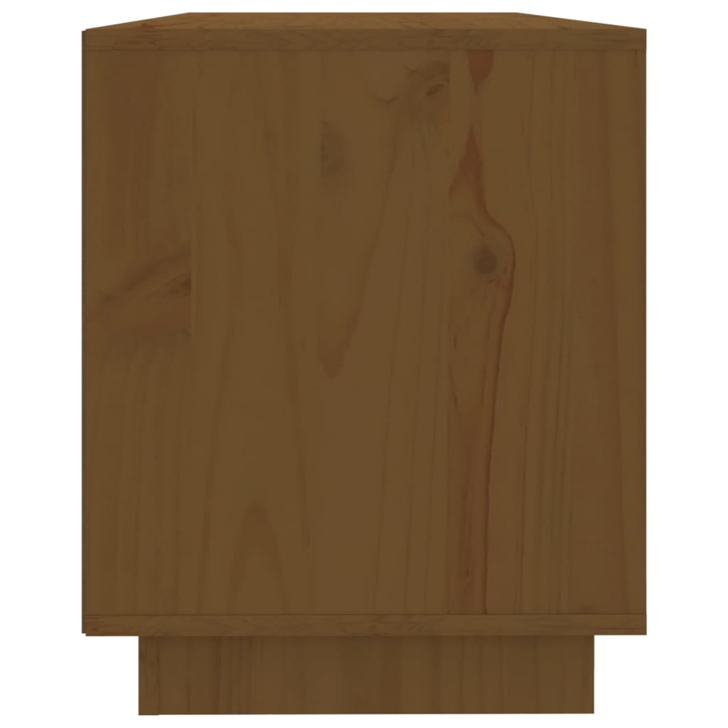 TV-taso hunajanruskea 110,5x35x44 cm täysi mänty - Sisustajankoti.fi