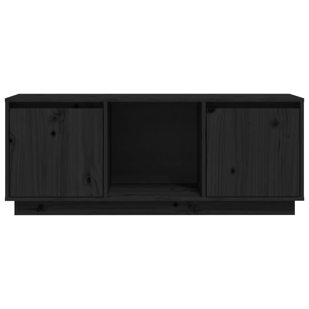 TV-taso musta 110,5x35x44 cm täysi mänty - Sisustajankoti.fi