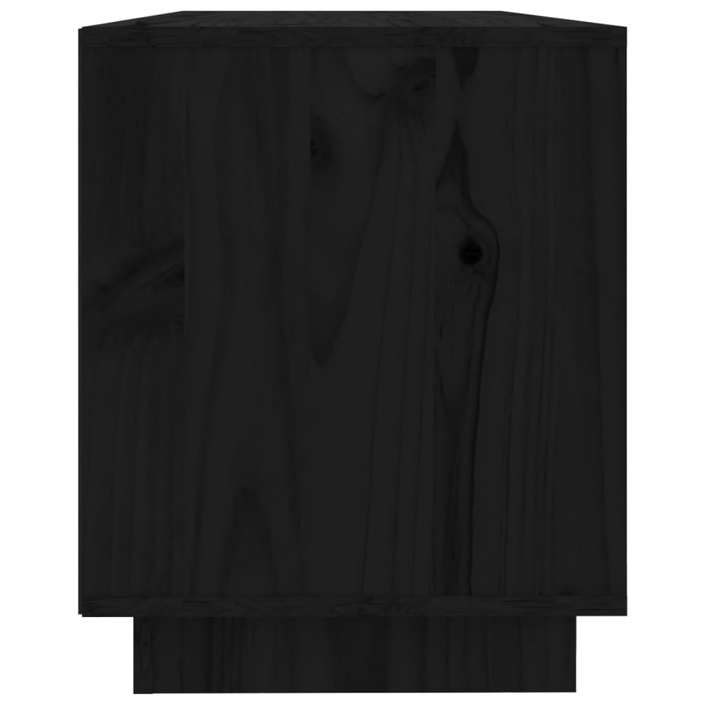 TV-taso musta 110,5x35x44 cm täysi mänty - Sisustajankoti.fi