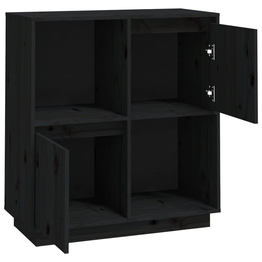 Senkki musta 74x35x80 cm täysi mänty - Sisustajankoti.fi