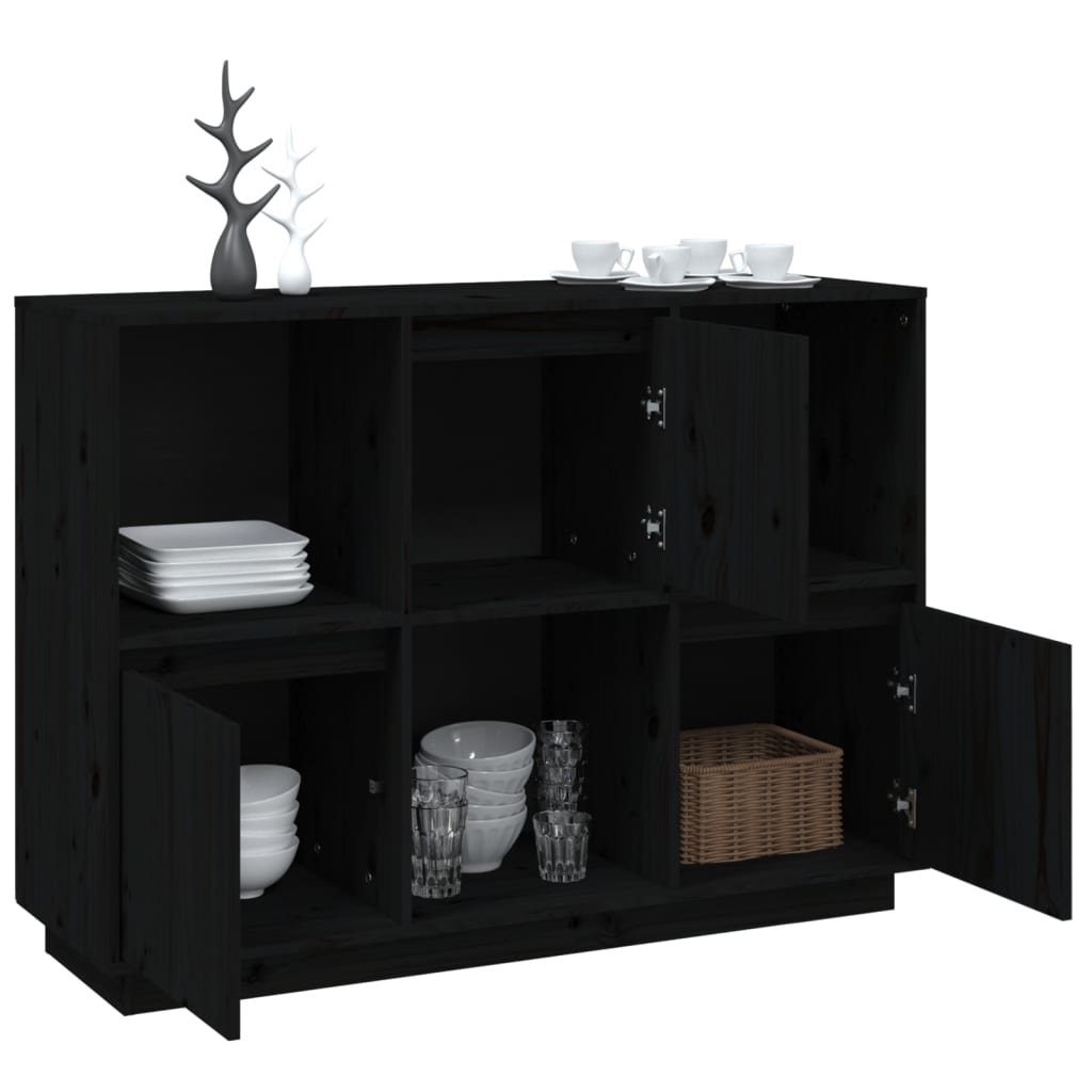 Senkki musta 110,5x35x80 cm täysi mänty - Sisustajankoti.fi
