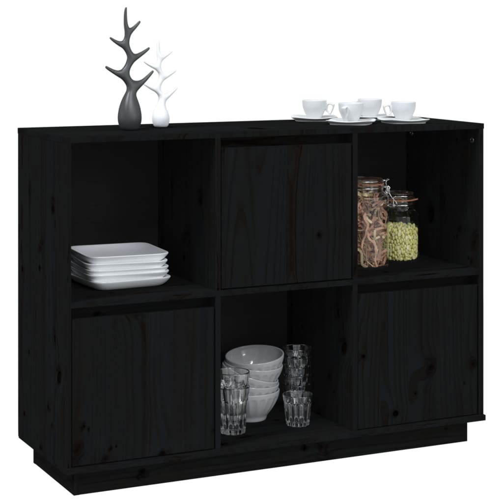 Senkki musta 110,5x35x80 cm täysi mänty - Sisustajankoti.fi