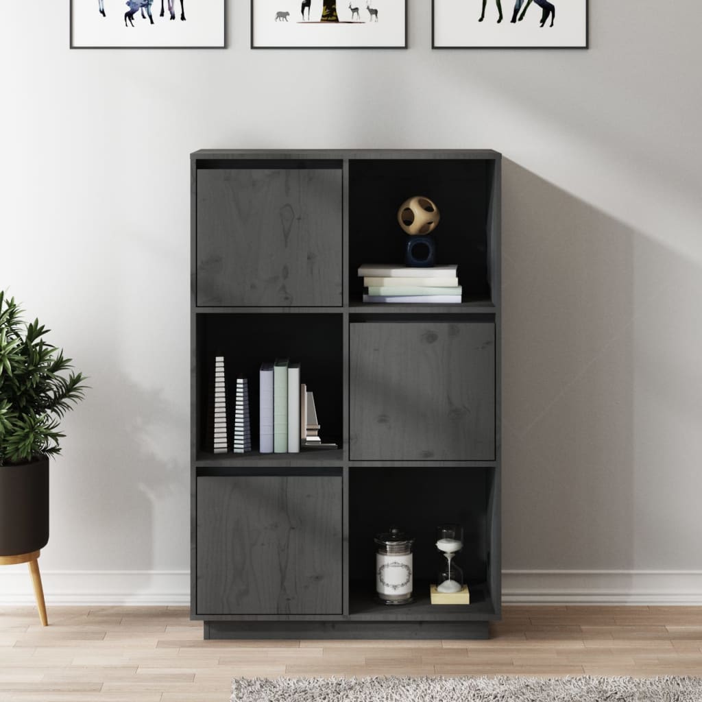 Kaappi harmaa 74x35x117 cm täysi mänty - Sisustajankoti.fi