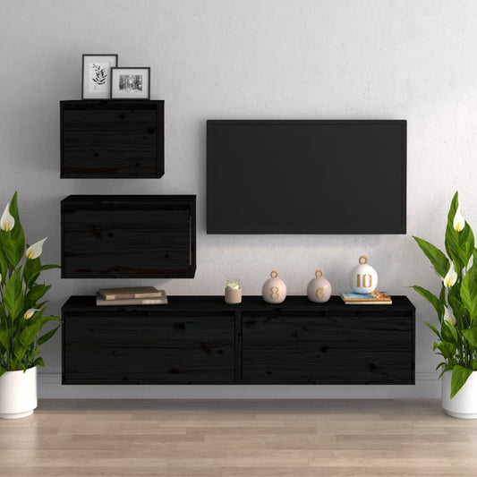 TV-tasot 4 kpl musta täysi mänty - Sisustajankoti.fi