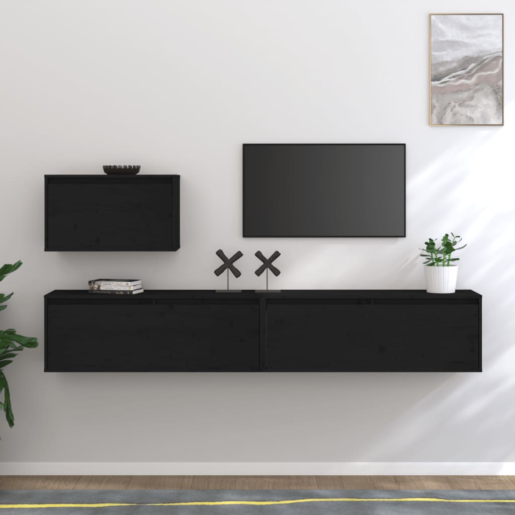 TV-tasot 3 kpl musta täysi mänty - Sisustajankoti.fi