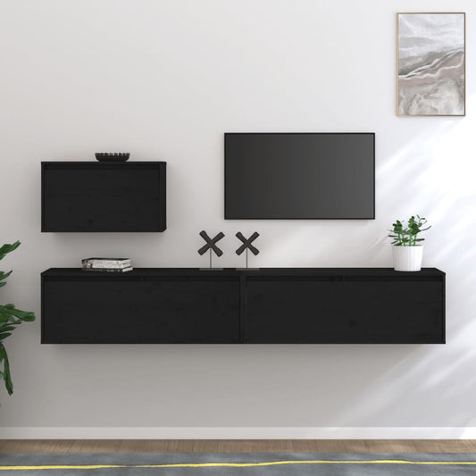 TV-tasot 3 kpl musta täysi mänty - Sisustajankoti.fi
