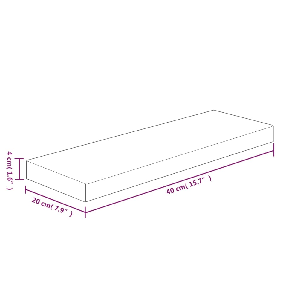 Hyllylevy 40x20x4 cm käsittelemätön täysi tammi - Sisustajankoti.fi