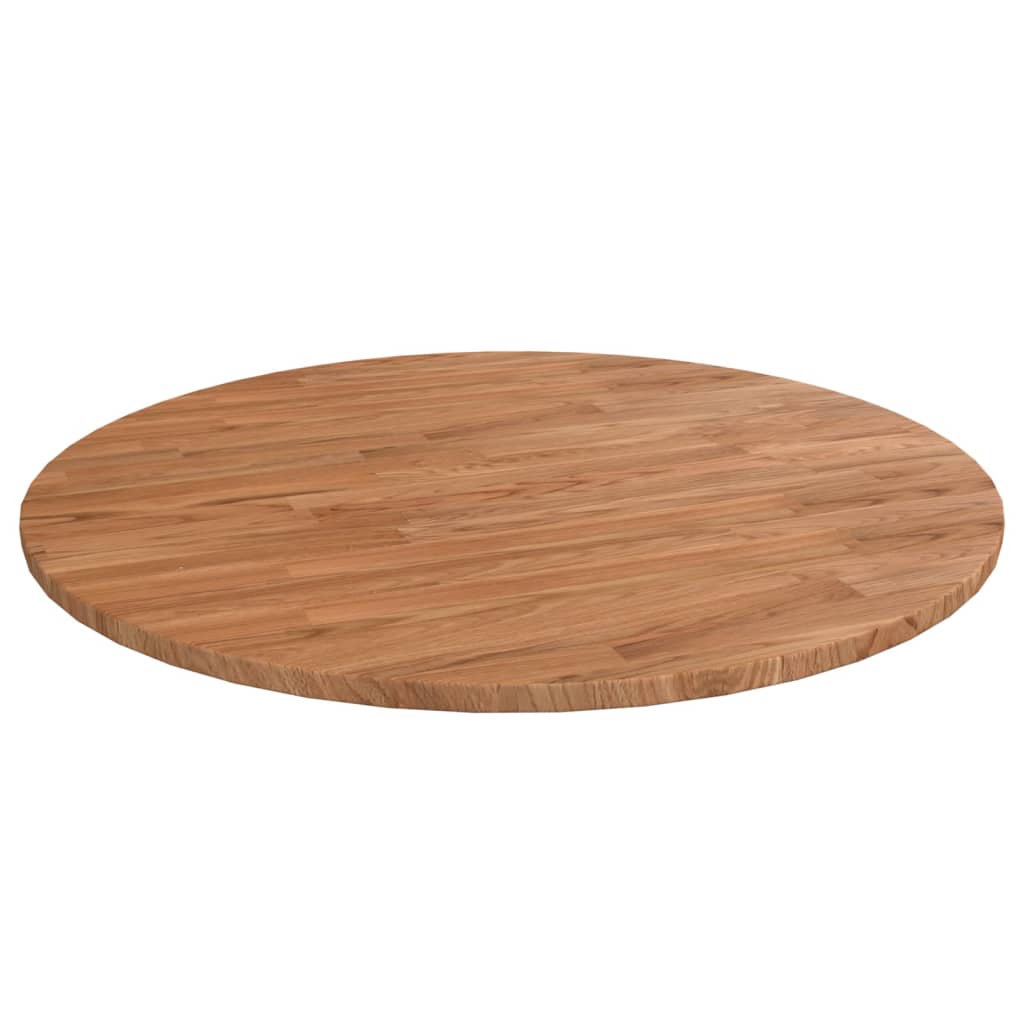 Pyöreä pöytälevy vaaleanruskea Ø 80x1,5 cm käsitelty tammi - Sisustajankoti.fi