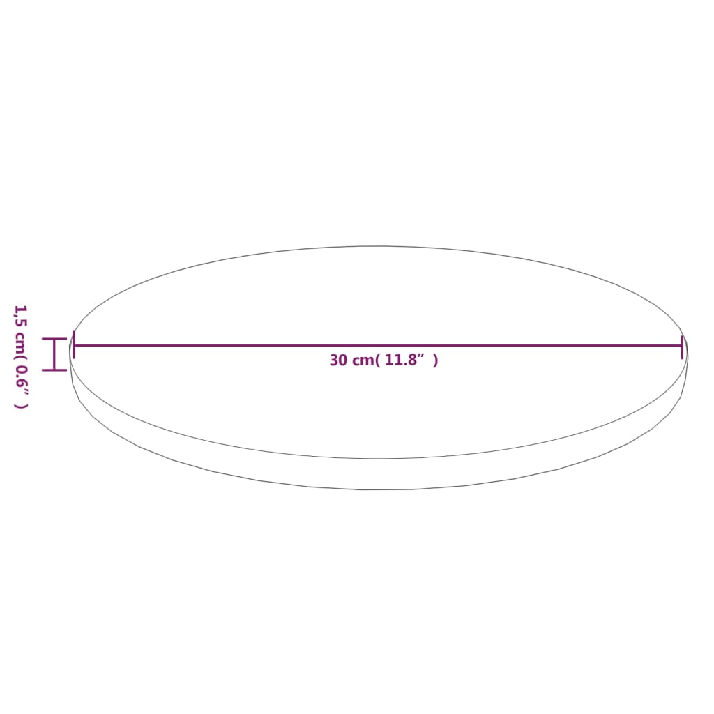 Pyöreä pöytälevy tummanruskea Ø30x1,5 cm käsitelty tammi - Sisustajankoti.fi