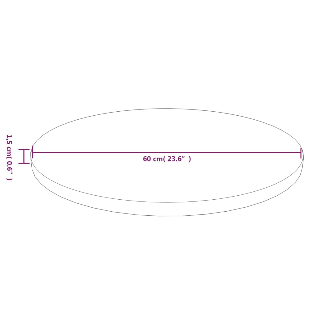 Pyöreä pöytälevy tummanruskea Ø 60x1,5 cm käsitelty tammi - Sisustajankoti.fi