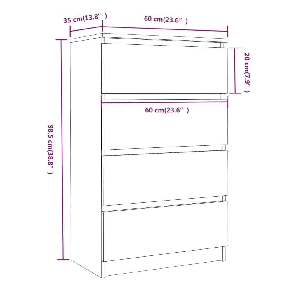 Senkki savutammi 60x35x98,5 cm tekninen puu - Sisustajankoti.fi