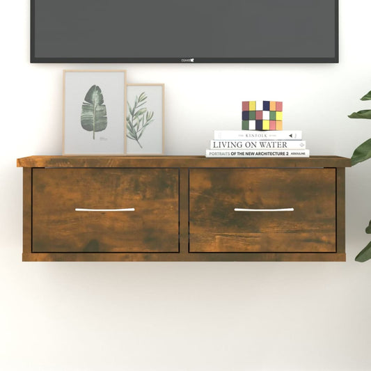 TV-seinäkaappi savutammi 60x26x18,5 cm tekninen puu - Sisustajankoti.fi
