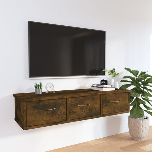 TV-seinäkaappi savutammi 88x26x18,5 cm tekninen puu - Sisustajankoti.fi