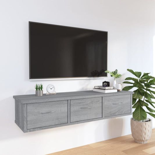 TV-seinäkaappi harmaa Sonoma 88x26x18,5 cm tekninen puu - Sisustajankoti.fi