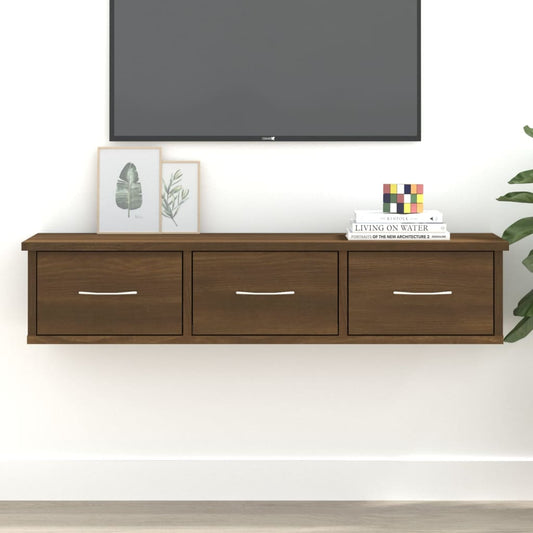 TV-seinäkaappi ruskea tammi 88x26x18,5 cm tekninen puu - Sisustajankoti.fi