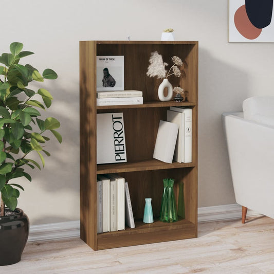 Kirjahylly ruskea tammi 60x24x109 cm tekninen puu - Sisustajankoti.fi