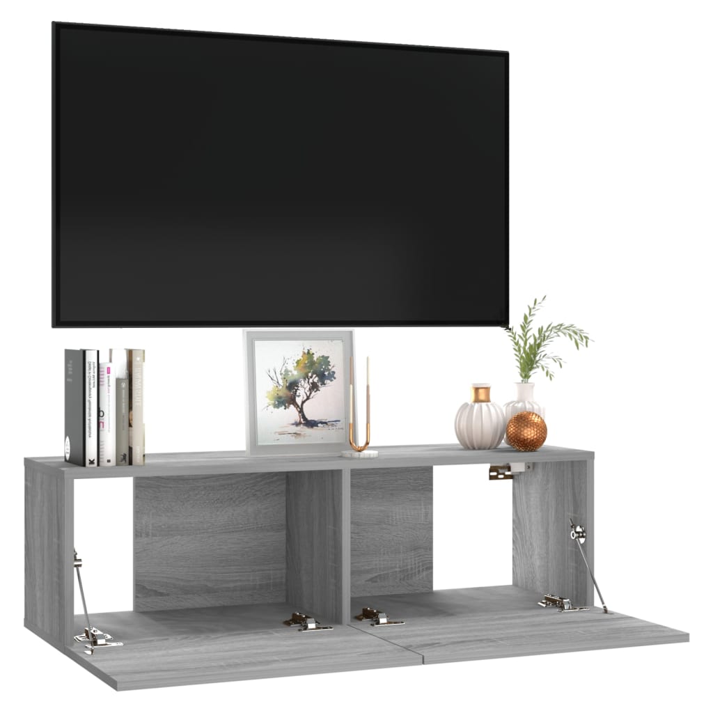 TV-seinäkaappi harmaa Sonoma 100x30x30 cm tekninen puu - Sisustajankoti.fi