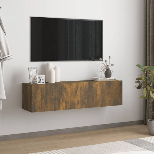 TV-seinäkaappi savutammi 120x30x30 cm tekninen puu - Sisustajankoti.fi