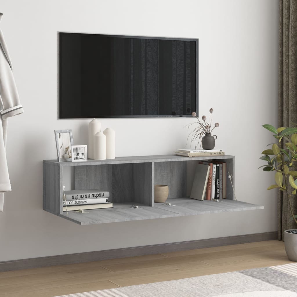 TV-seinäkaappi harmaa Sonoma 120x30x30 cm tekninen puu - Sisustajankoti.fi