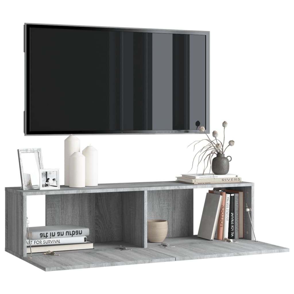 TV-seinäkaappi harmaa Sonoma 120x30x30 cm tekninen puu - Sisustajankoti.fi